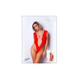 Body Rouge avec décolleté plongeant - Le Numéro 2 - Collection Body 